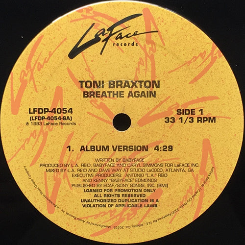 TONI BRAXTON // BREATHE AGAIN (ALBUM VERSION) / (INSTRUMENTAL)