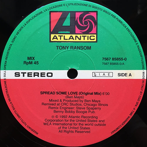 TONY RANSOM // SPREAD SOME LOVE (3VER)