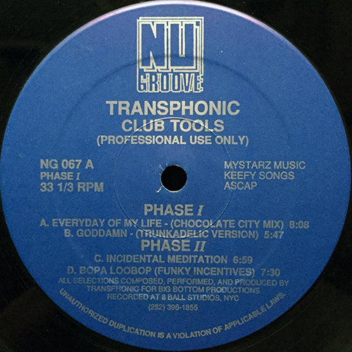 TRANSPHONIC // CLUB TOOLS (EP) inc. EVERYDAY OF MY LIFE / GODDAMN / INCIDENTAL MEDITATION / BOPA LOOBOP (FUNKY INCENTIVES)