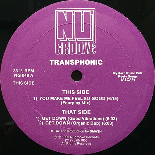 TRANSPHONIC // YOU MAKE ME FEEL SO GOOD (FOURPLAY MIX) / GET DOWN (2VER)