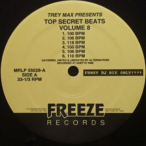 TREY MAX presents // TOP SECRET BEATS VOLUME 8 (12 TRACKS)