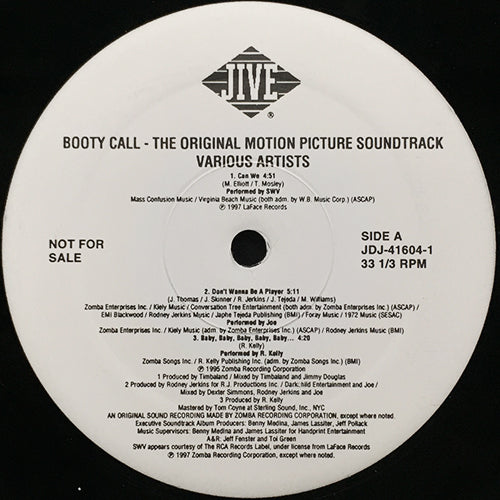 V.A. (SWV / JOE / JOHNNY GILL & COKO / 1 ACCORD / GERALD LEVERT / SILK / TOO SHORT & LIL KIM / BACKSTREET BOYS / SQUIRREL / D-SHOT) // BOOTY CALL (LP) inc. CAN WE  / HOLD THAT THOUGHT / FEEL GOOD / CALL ME / IF YOU STAY etc