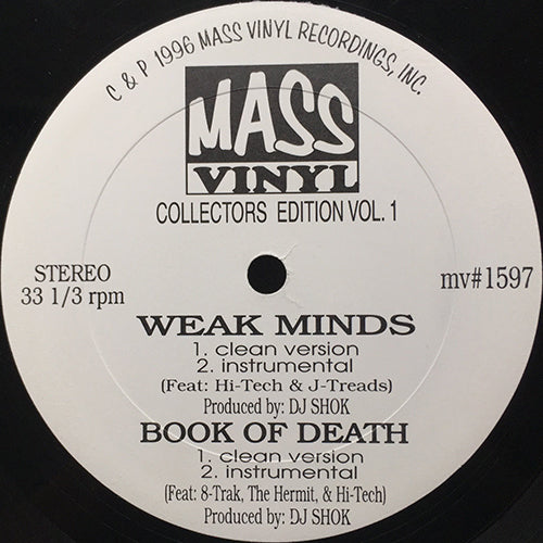 DJ SHOK feat. HI-TECH & J-TREADS / JAYBIZ feat. 8 TRAK & THE FACULTY // COLLECTORS EDITION VOL. 1 (EP) inc. WEAK MINDS (2VER) / BOOK OF DEATH (2VER) / MONEY (3VER)