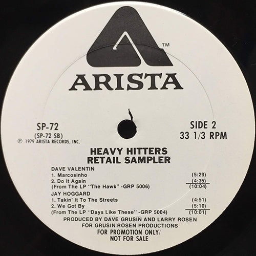 V.A. (ANGELA BOFILL / TOM BROWNE / DAVE VALENTIN / JAY HOGGARD) // HEAVY HITTERS RETAIL SAMPLER (EP) inc. PEOPLE MAKE THE WORLD GO ROUND / I TRY / THROW DOWN / I NEVER WAS A COWBOY / MARCOSINHO / DO IT AGAIN / WE GOT BY etc