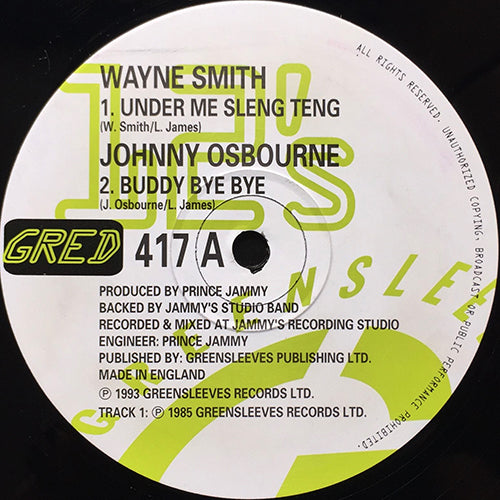 V.A. (WAYNE SMITH / JOHNNY OSBOURNE / TENOR SAW / JAMMY'S STUDIO BAND) // UNDER ME SLENG TENG / BUDDY BYE BYE / PUMPKIN BELLY / UNDER ME SLENG TENG VERSION