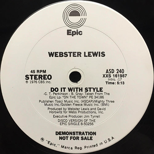 WEBSTER LEWIS // DO IT WITH STYLE (5:13)