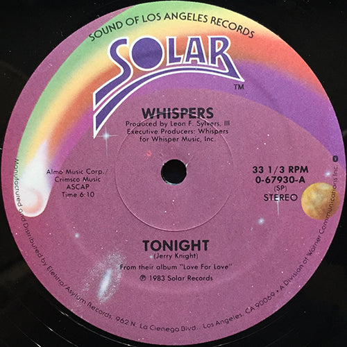 WHISPERS // TONIGHT (6:10) / SMALL TALKIN' (4:06)