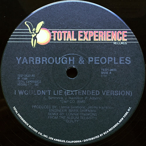 YARBROUGH & PEOPLES // I WOULDN'T LIE (EXTENDED VERSION) (6:59) / (SHORT VERSION) (5:37) / (LIVE IN CONCERT) (8:07)