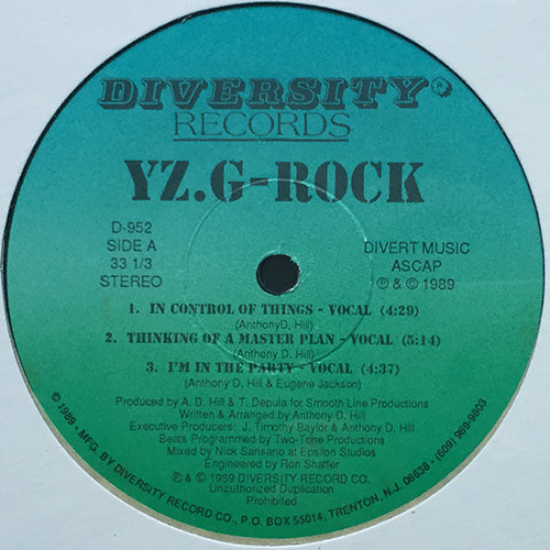 YZ.G-ROCK // IN CONTROL OF THINGS (2VER) / THINKING OF A MASTER PLAN / I'M IN THE PARTY (2VER)